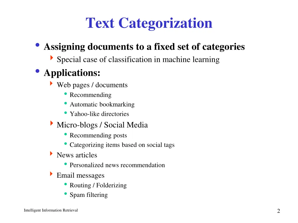 text categorization