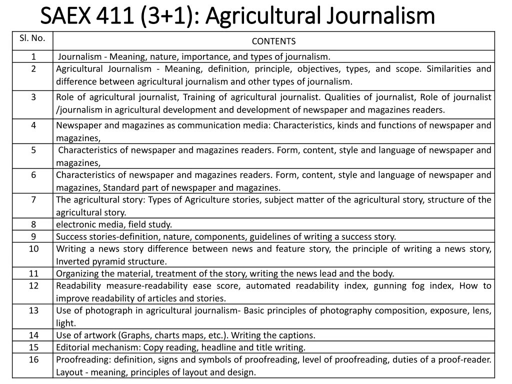 saex 411 3 1 agricultural journalism saex
