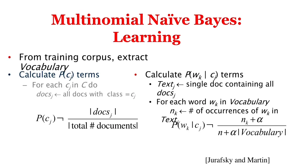 multinomial na ve bayes learning