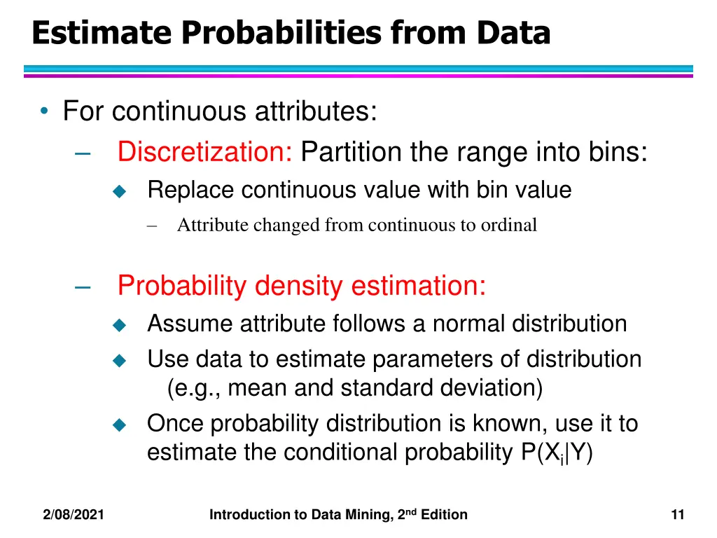 estimate probabilities from data