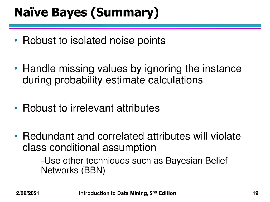 na ve bayes summary