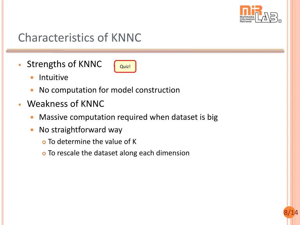 characteristics of knnc