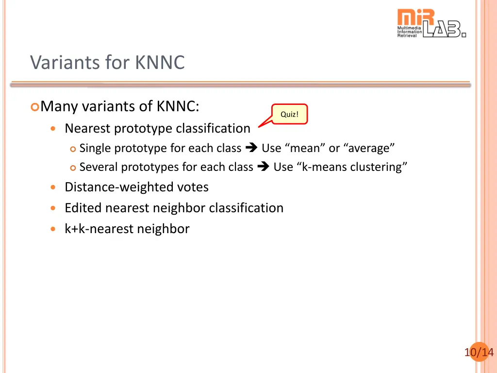 variants for knnc