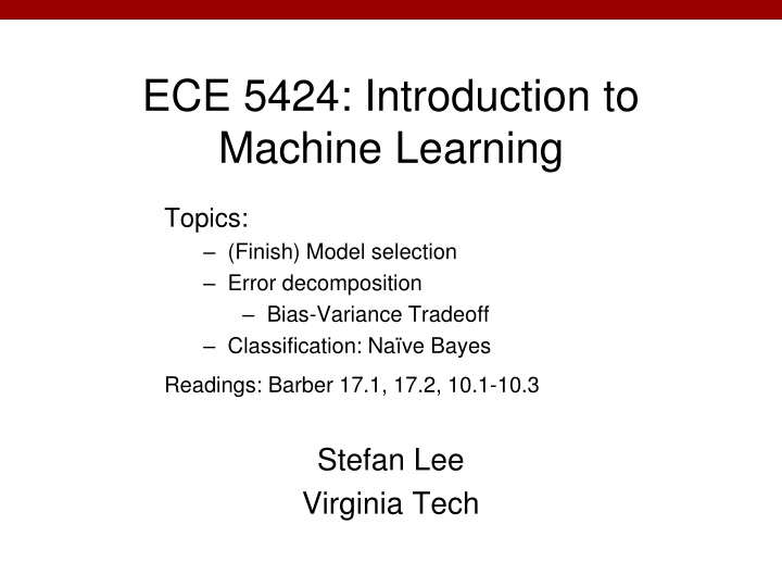 ece 5424 introduction to machine learning