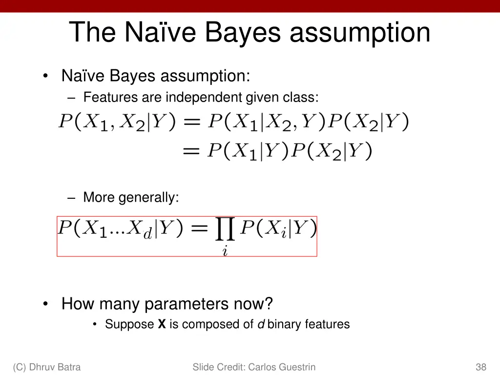 the na ve bayes assumption