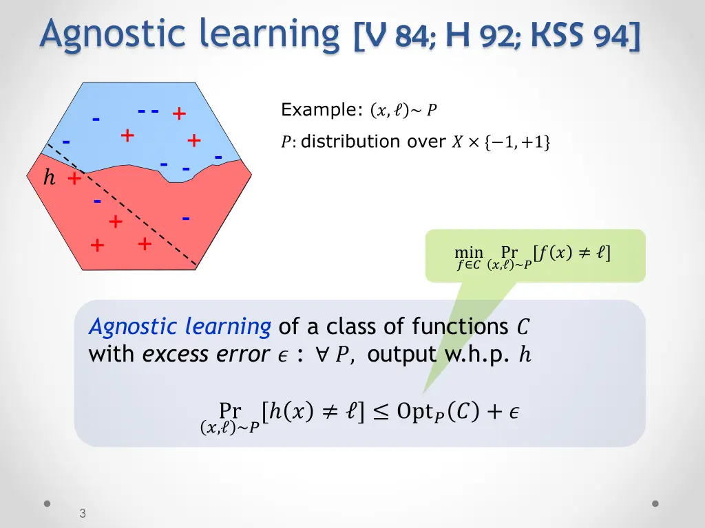 agnostic learning v 84 h 92 kss 94
