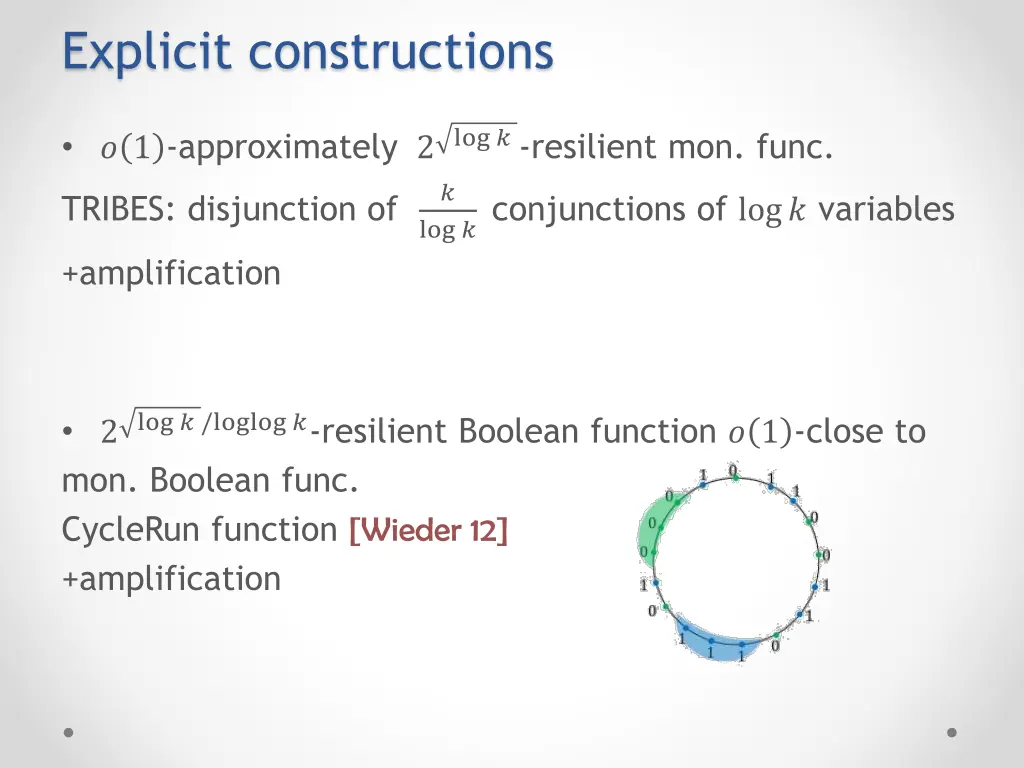 explicit constructions