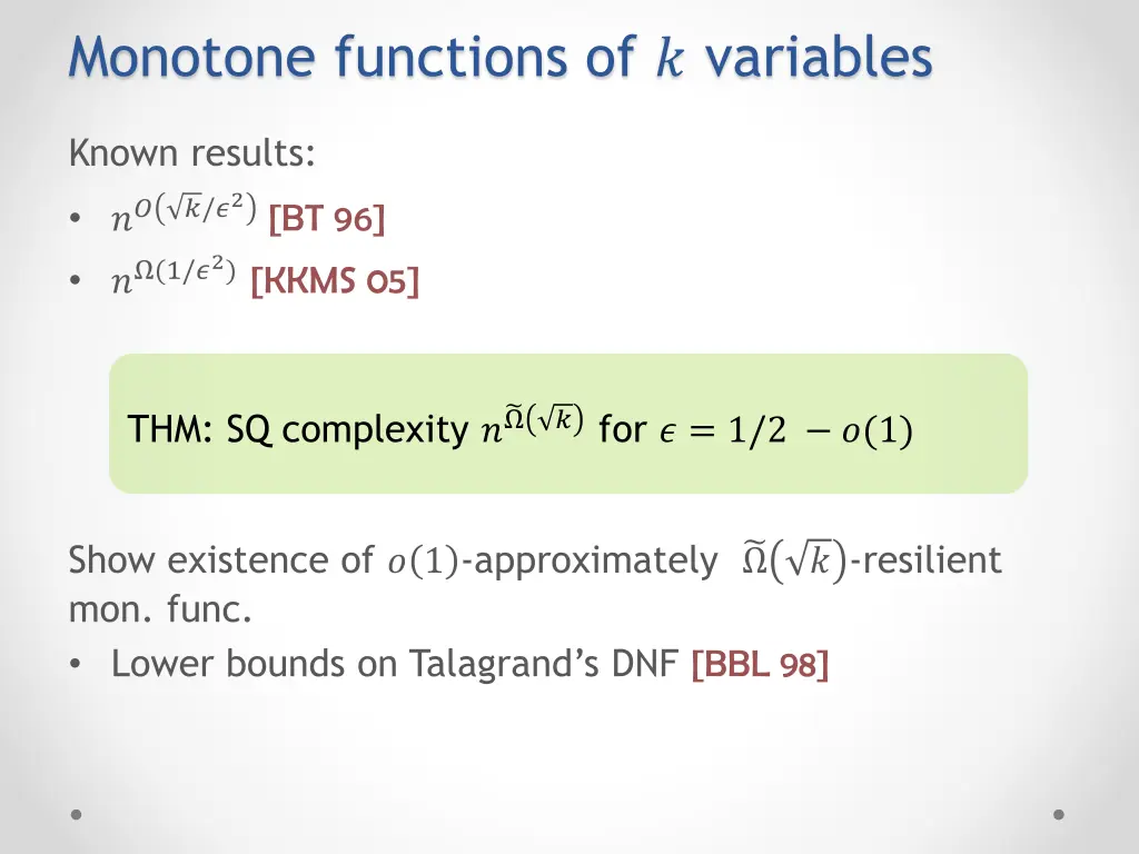 monotone functions of variables