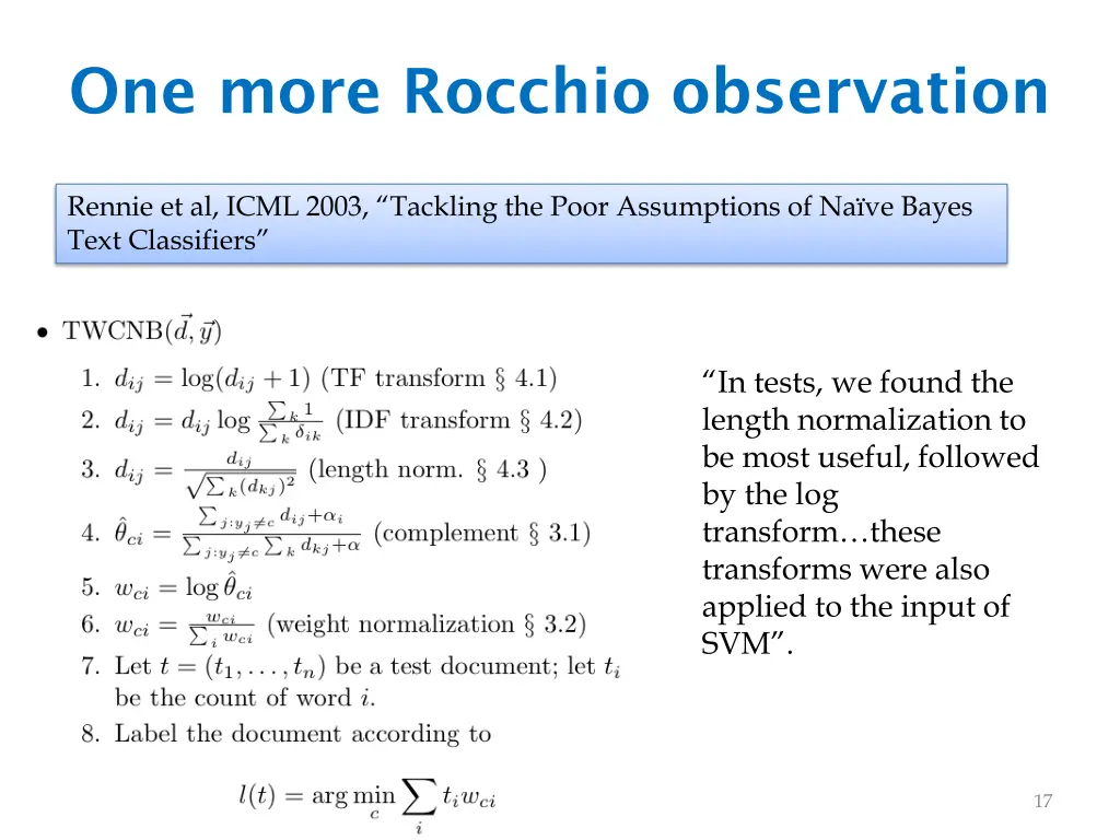 one more rocchio observation 1