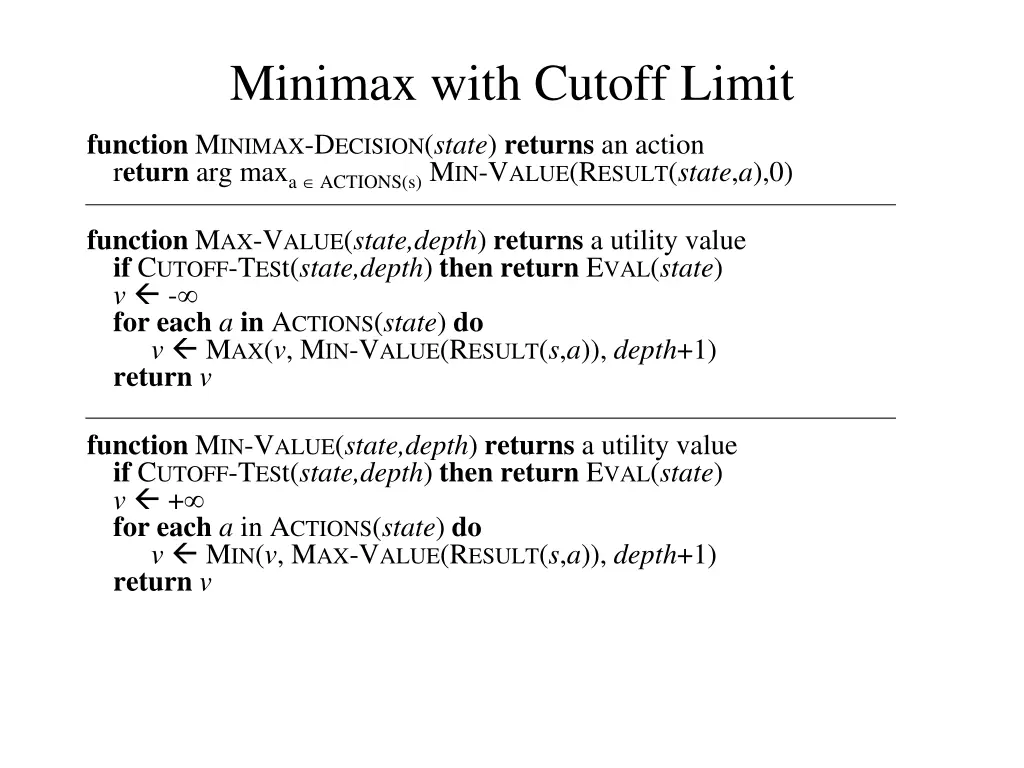 minimax with cutoff limit