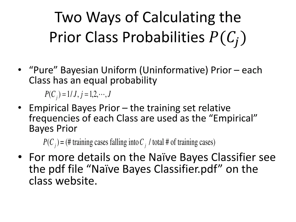 two ways of calculating the prior class