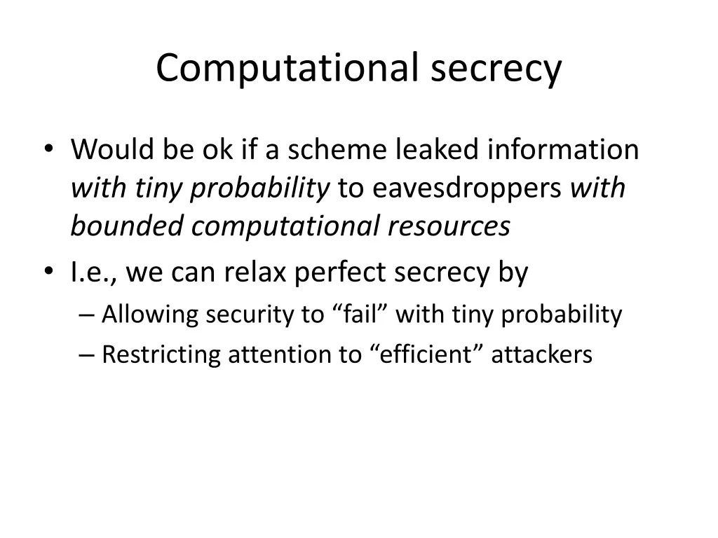 computational secrecy