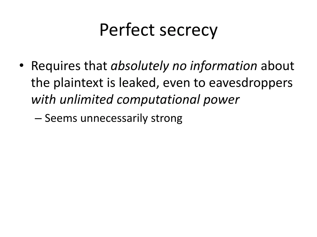 perfect secrecy
