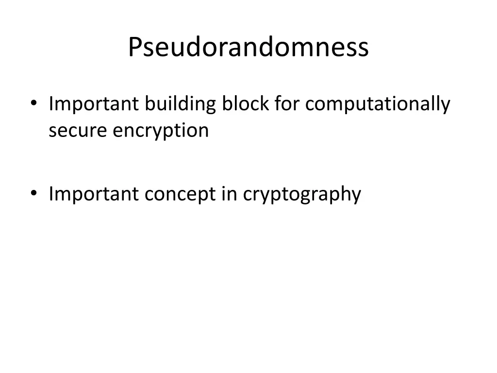 pseudorandomness 1