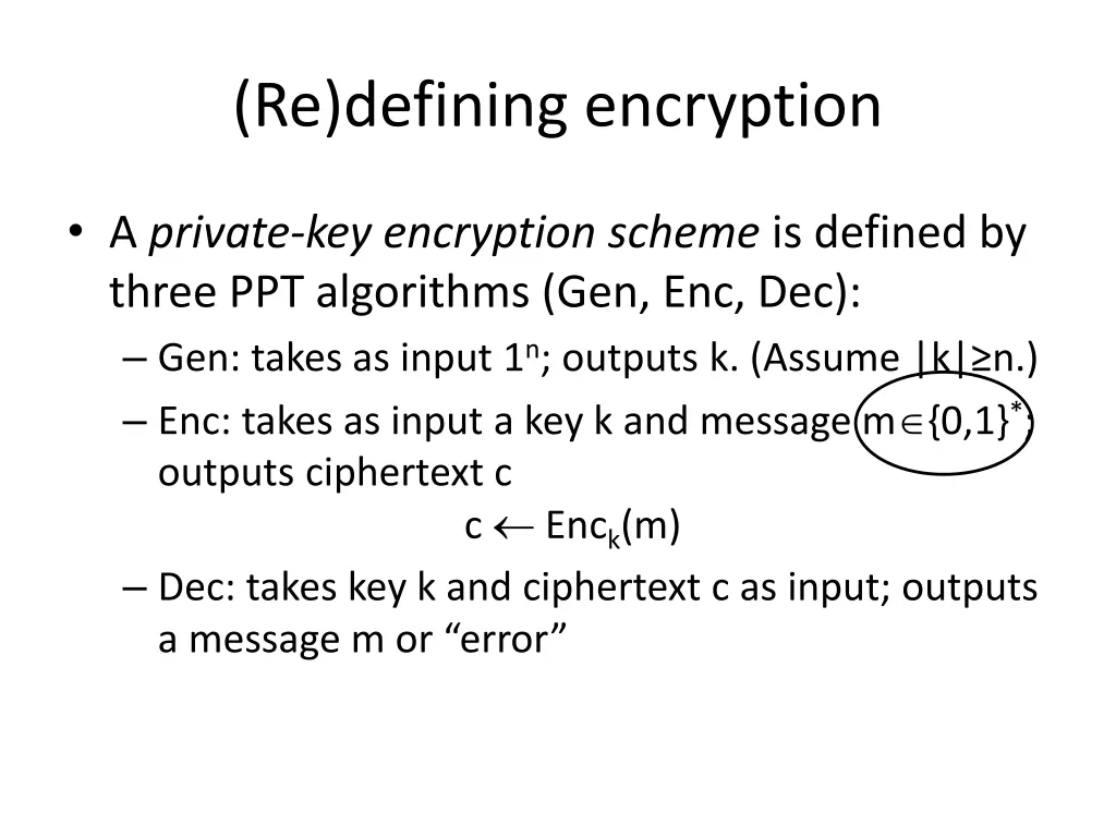 re defining encryption