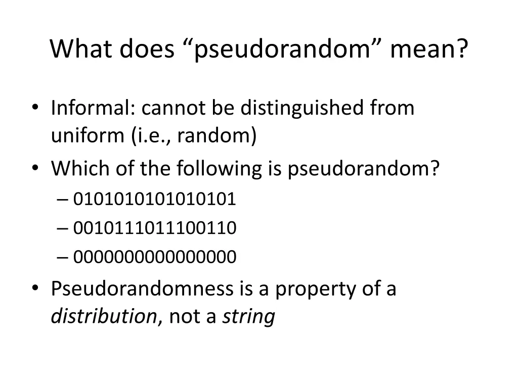 what does pseudorandom mean