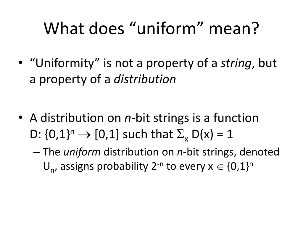 what does uniform mean
