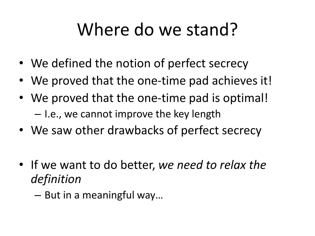 where do we stand