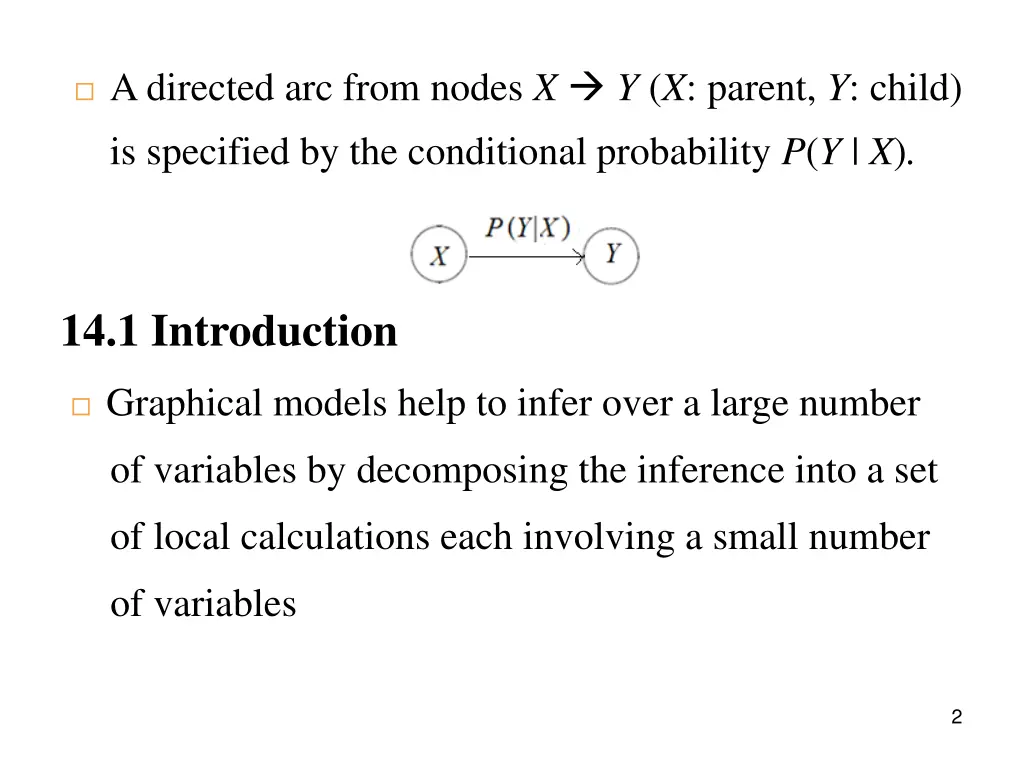 adirected arc from nodes x y x parent y child