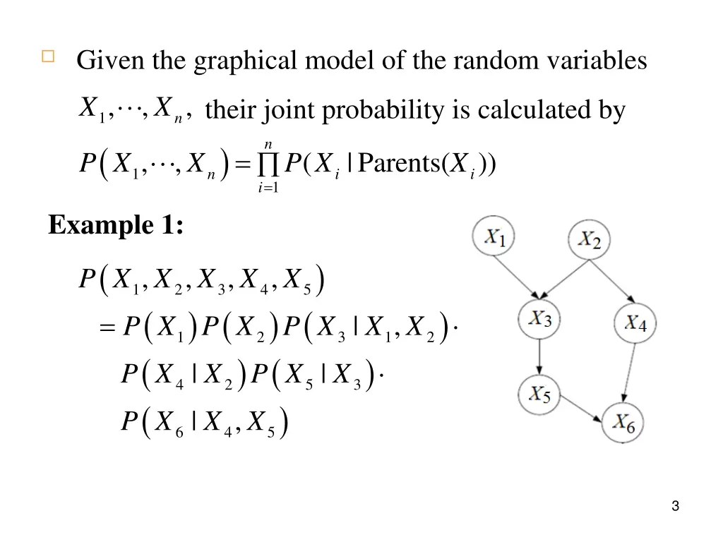 given the graphical model of the random variables