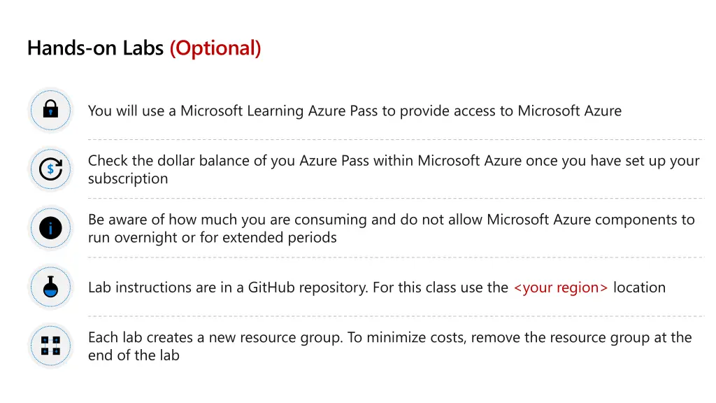 hands on labs optional