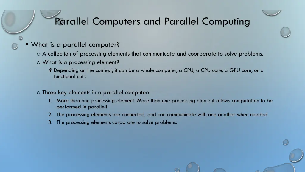 parallel computers and parallel computing
