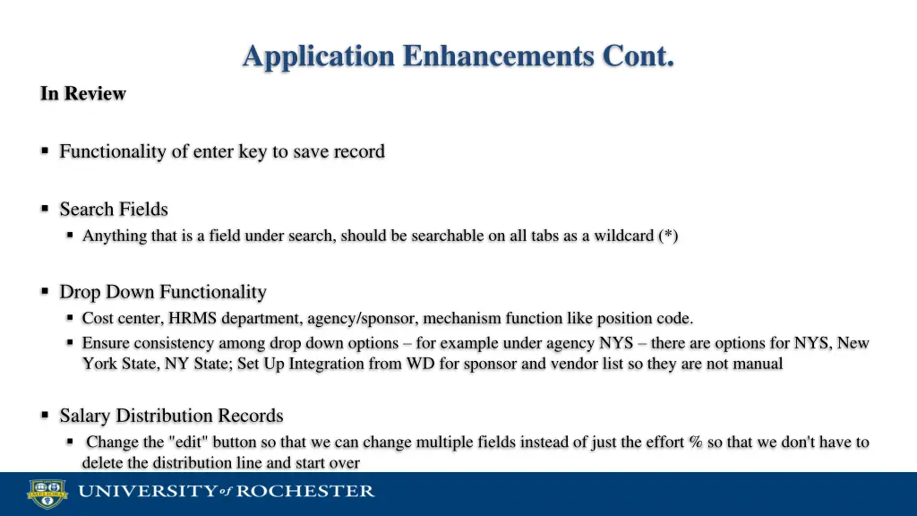 application enhancements cont