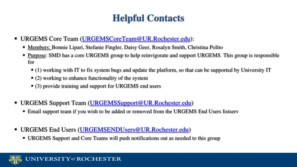 helpful contacts