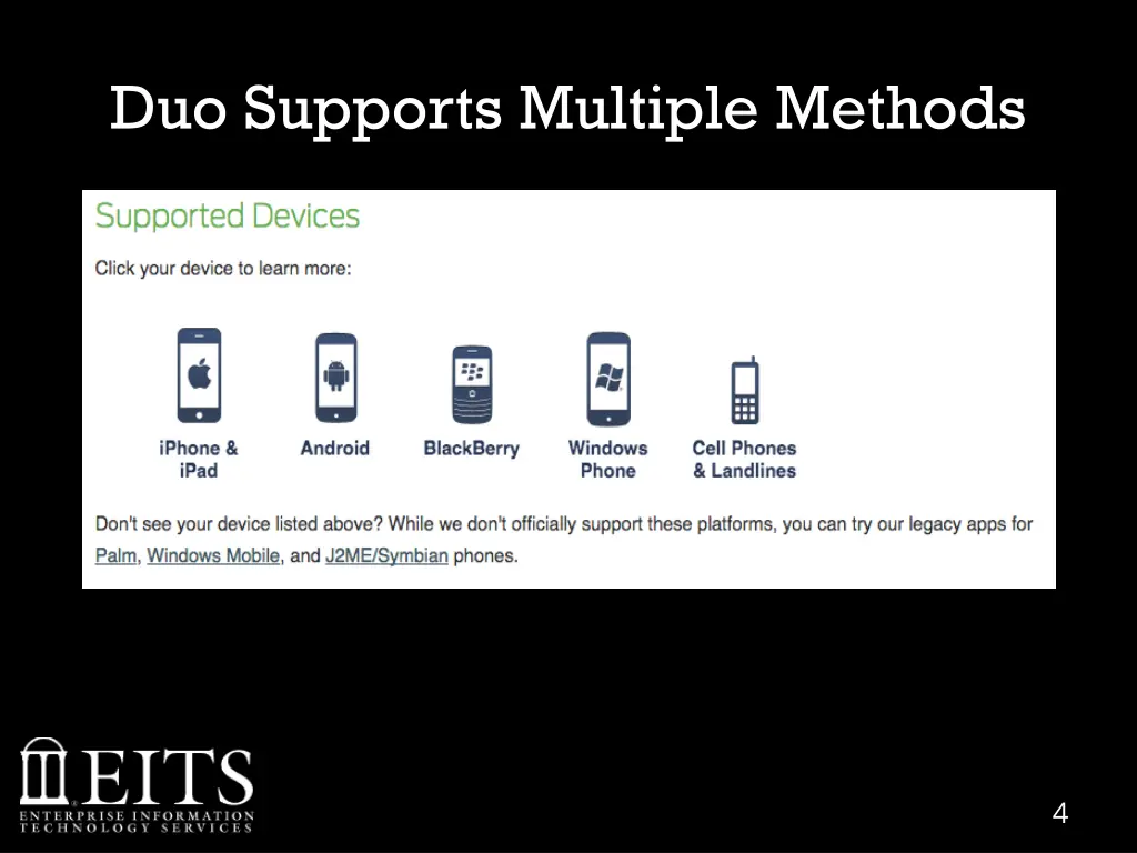 duo supports multiple methods