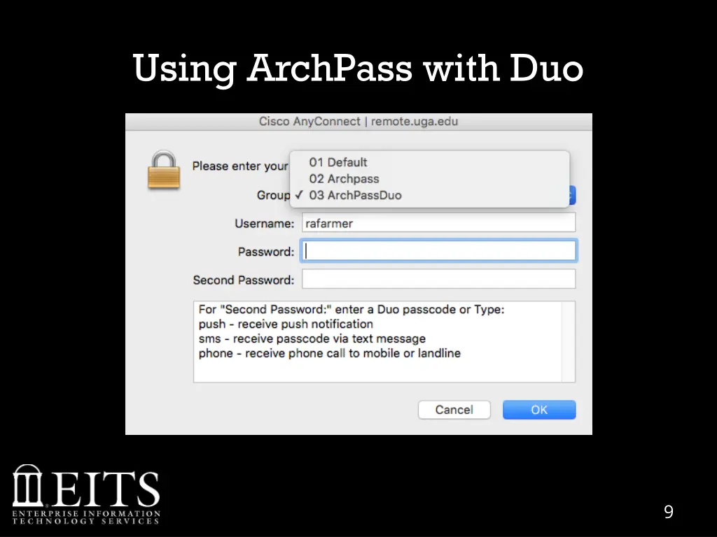 using archpass with duo