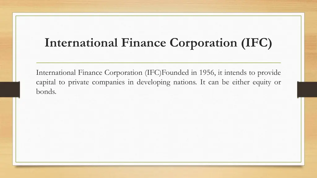 international finance corporation ifc