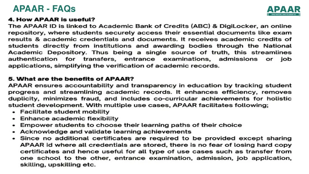 apaar faqs 2