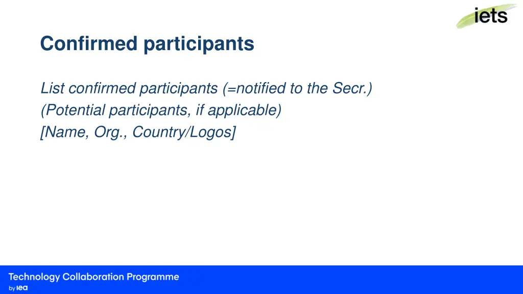 confirmed participants