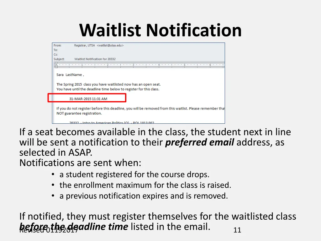waitlist notification