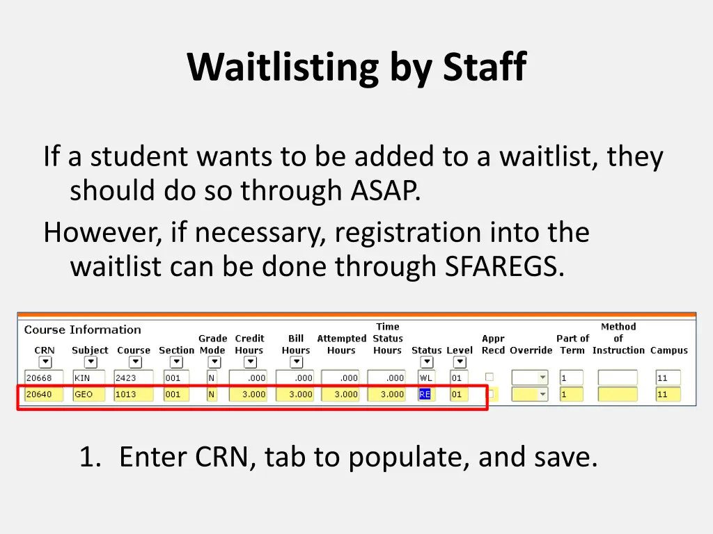 waitlisting by staff 4