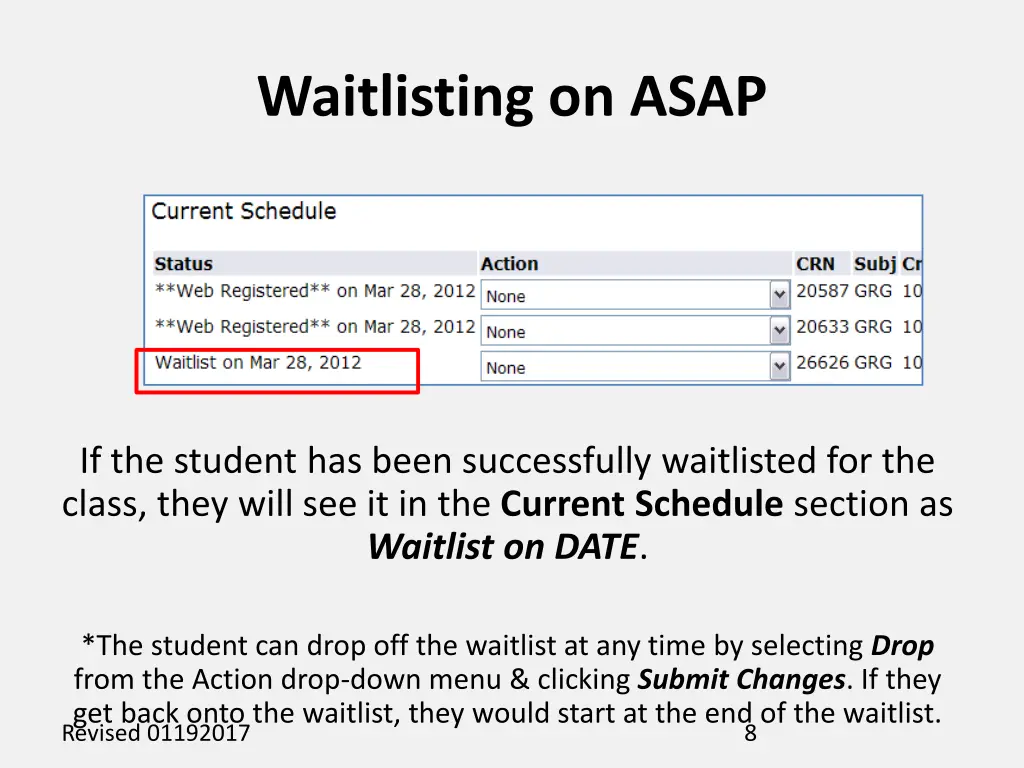 waitlisting on asap 3