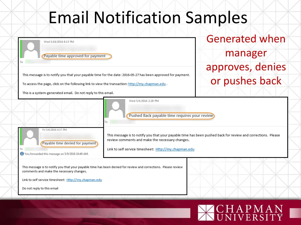 email notification samples