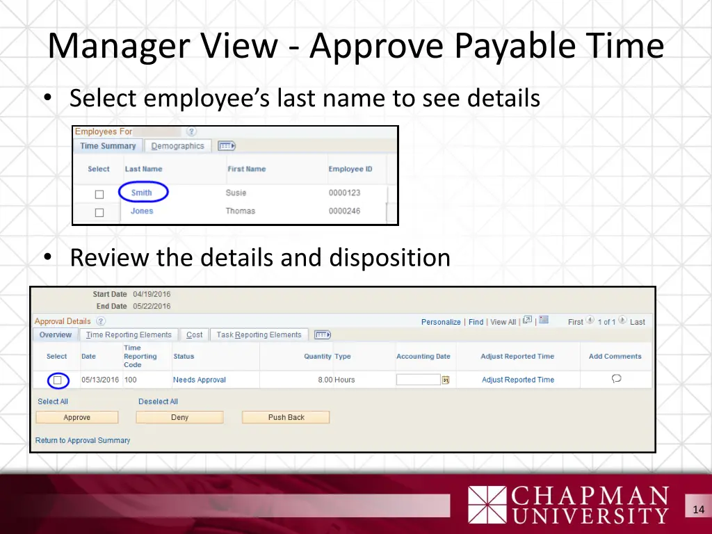 manager view approve payable time