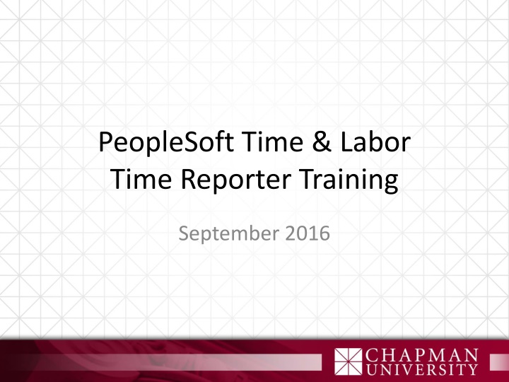 peoplesoft time labor time reporter training