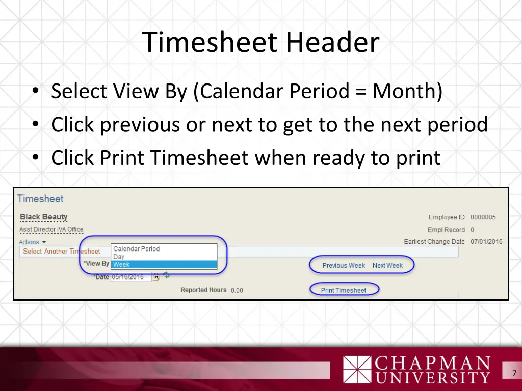 timesheet header