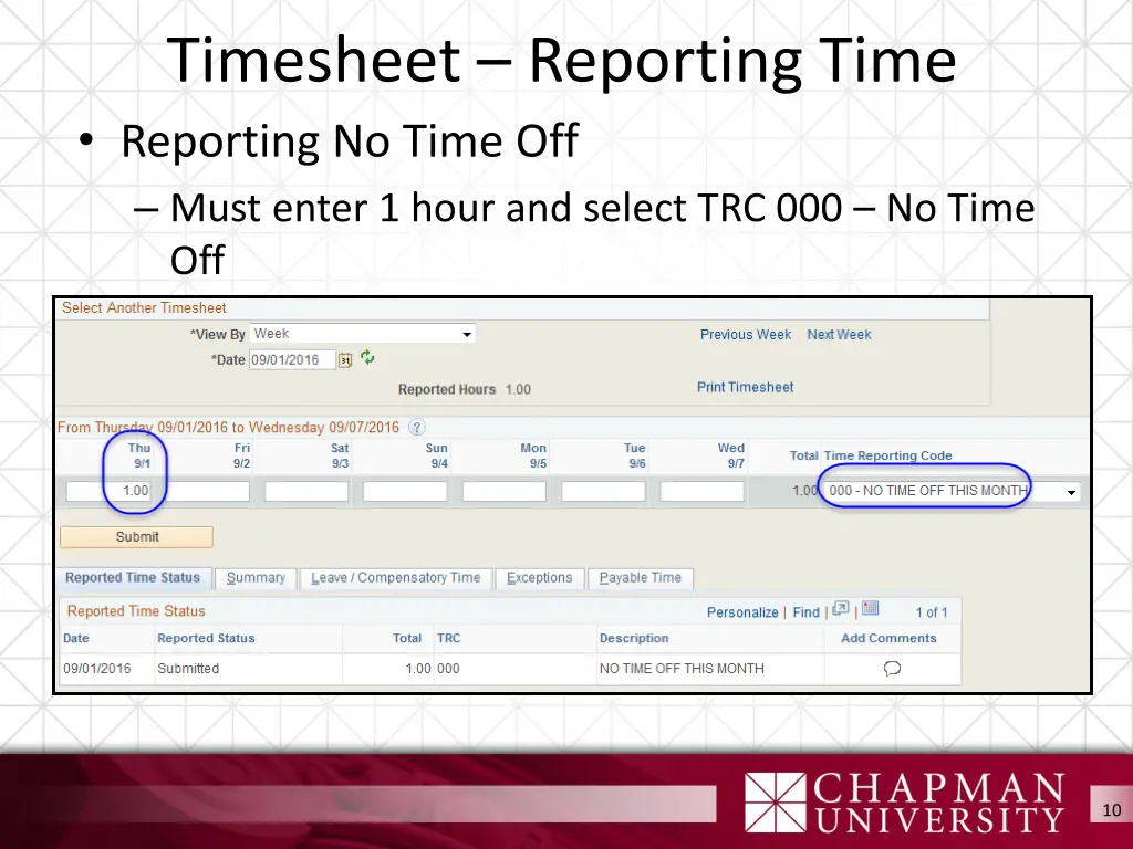 timesheet reporting time reporting no time