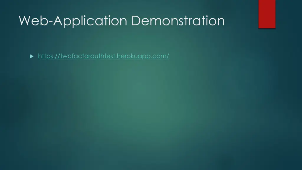 web application demonstration