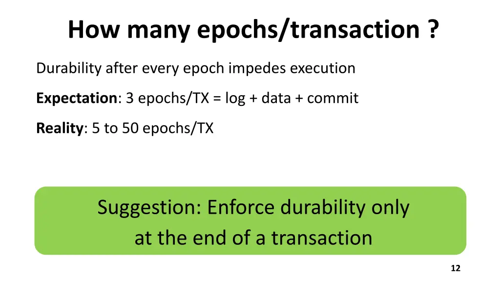 how many epochs transaction