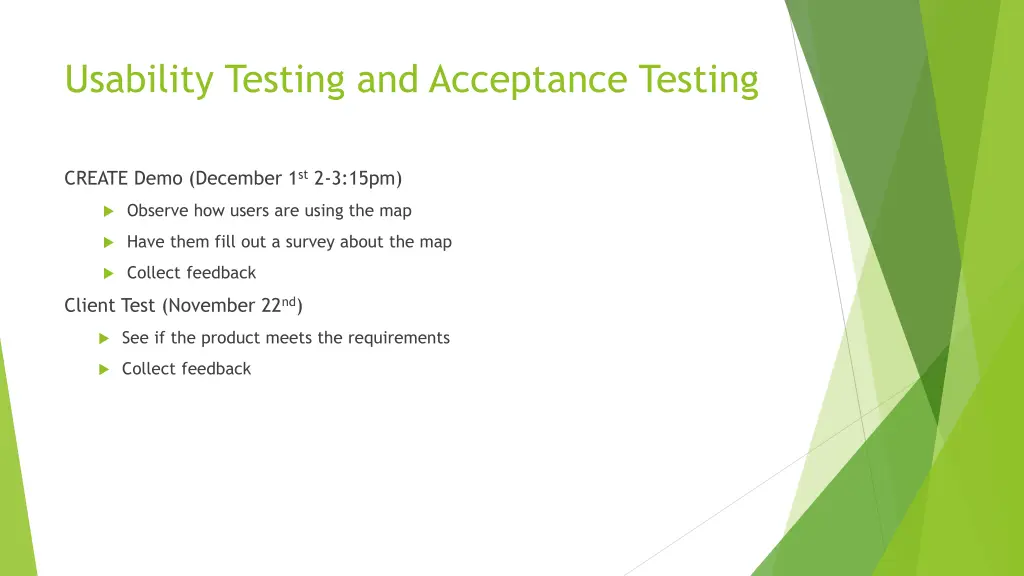 usability testing and acceptance testing