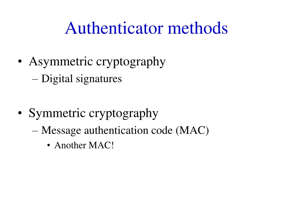 authenticator methods