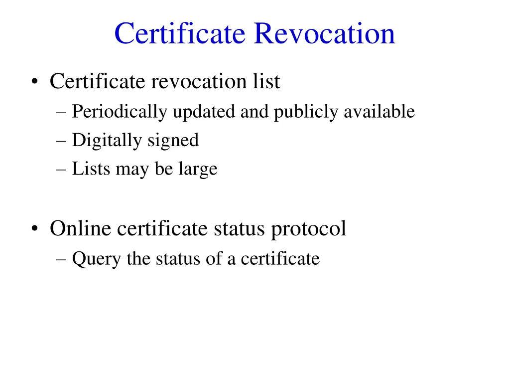 certificate revocation