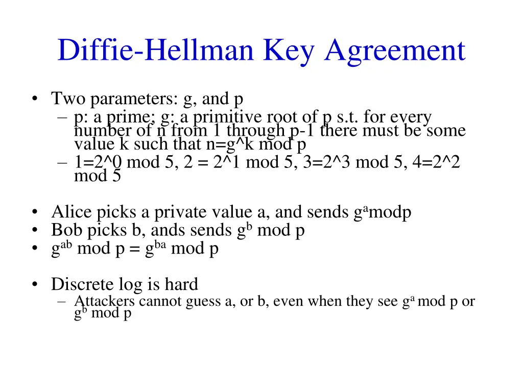 diffie hellman key agreement 1