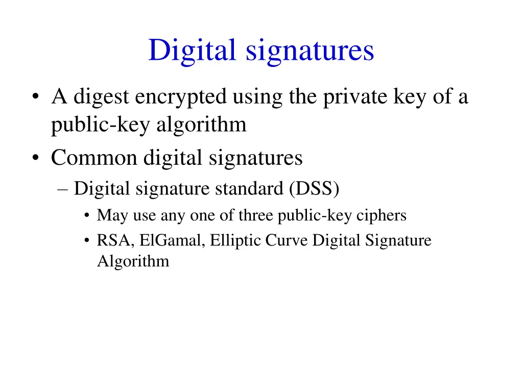 digital signatures