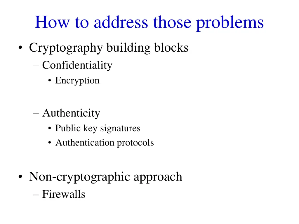 how to address those problems