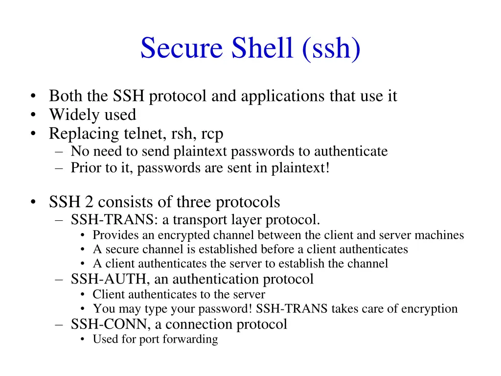 secure shell ssh